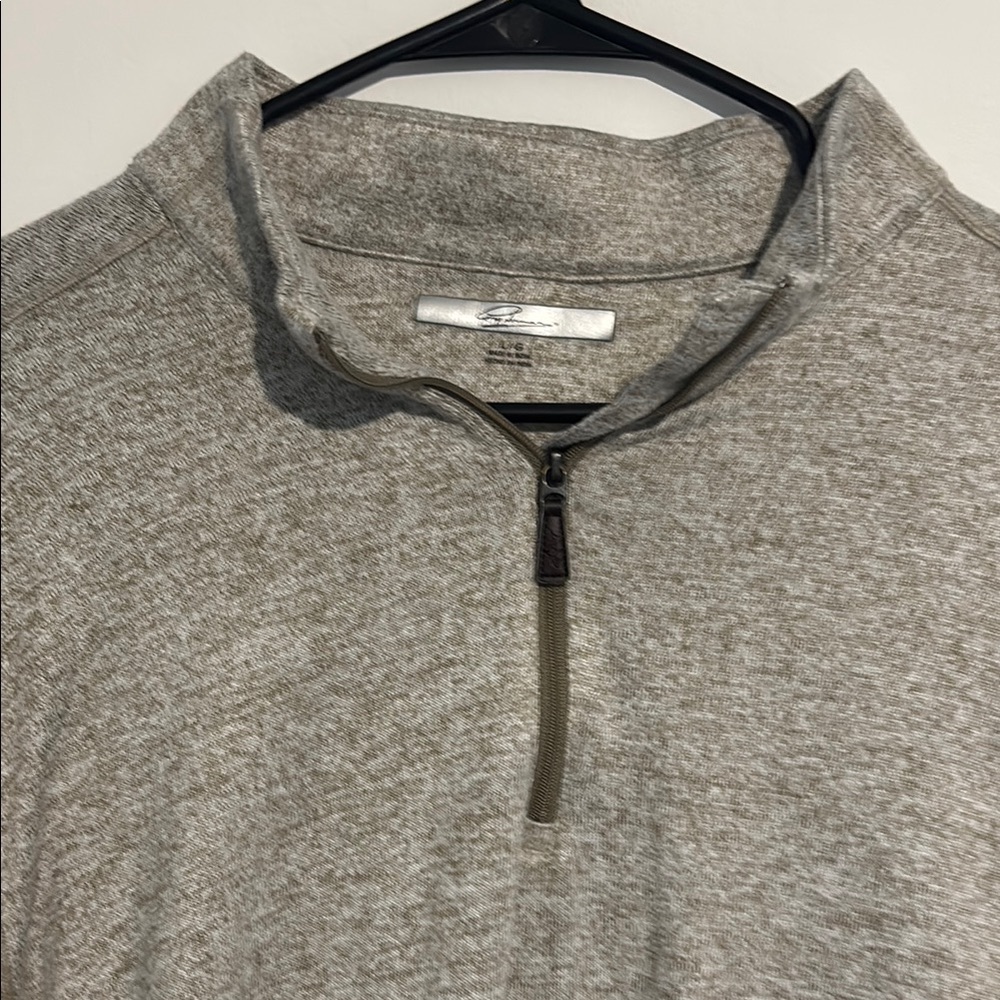 Men's Gray Quarter-Zip Sweater - Picture 3 of 4
